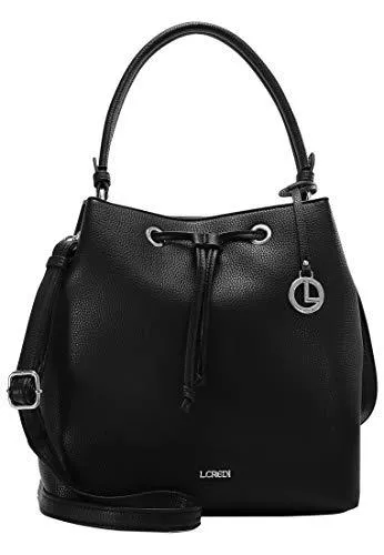 L. CREDI Taschen & Rucksäcke L. CREDI Beuteltasche Ebony mit Label-Applikationen Damen