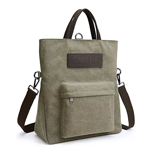 KALIDI Taschen & Rucksäcke KALIDI Canvas Damen Umhängetasche Rucksack 2 in 1 Groß Crossbody Tasche Handtasche Damen Mehrzweck Schultertasche Hobo Tasche für Arbeit Schule Büro Shopper Reise Outdoor