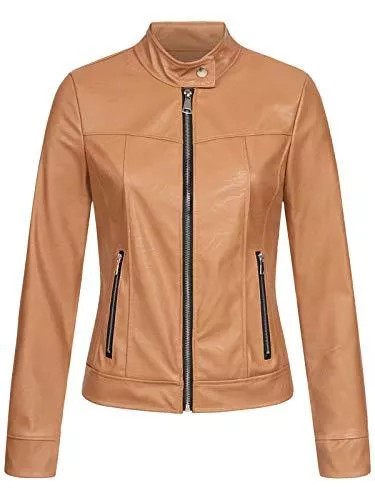 Hailys Jacken Hailys Damen Kunstlederjacke Dora Kleiner Stehkragen, Biker-Style