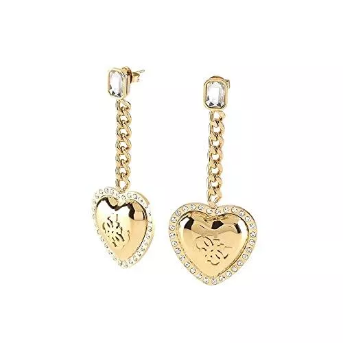 GUESS Schmuck Guess Damen Ohrringe, die amore jube01071jwygt-u Edelstahl goldener Herz Kristallkette