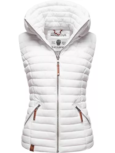 Navahoo Westen Navahoo Damen Steppweste leichte Weste Übergangsjacke mit Abnehmbarer Kapuze Shadaa XS-3XL