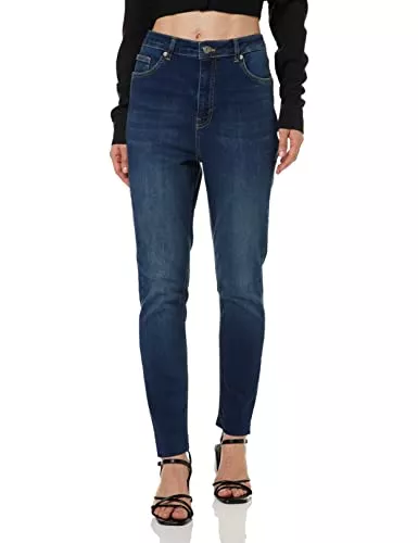 NA-KD Jeans NA-KD Damen Skinny High Waist Raw Hem Jeans