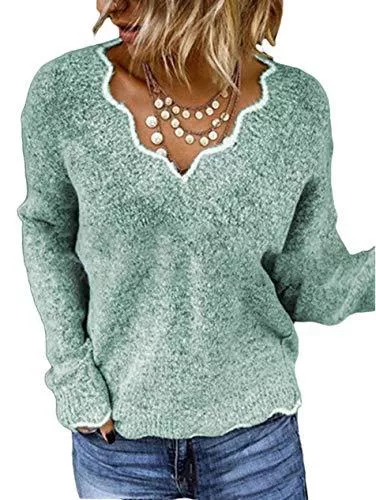 Nilimoph Pullover & Strickmode Pullover Damen Winter Strickpullover Grobstrick Casual Wrap Pullis Loose Langarmshirt Oberteile Gestrickt