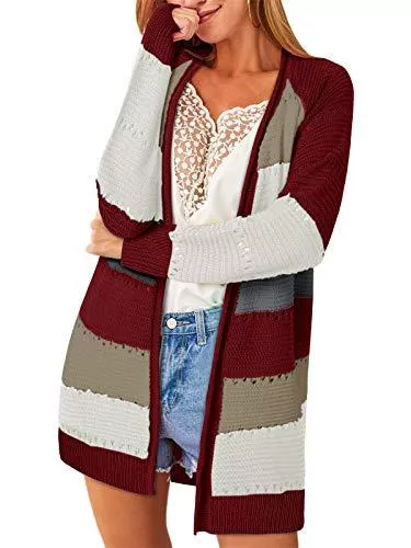 YOINS Strickjacken YOINS Mantel Damen Winter Oberteile Damen Elegant Oversize Weihnachten Strickjacke Cardigan