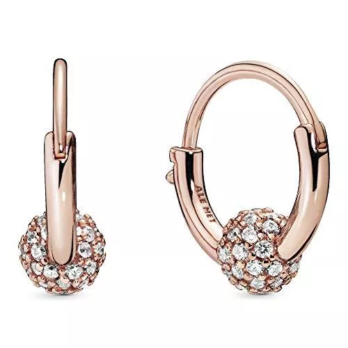 Pandora Schmuck Pandora Pavé-Kugel Ohrringe in Roségold mit 14 Karat rosévergoldete Metalllegierung und Cubic Zirkonia Steinen aus der Pandora Signature Collection