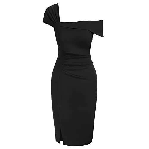 Belle Poque Business Belle Poque Damen Cocktailkleider Midi Bleistiftkleid One Shoulder Bodycon Hingucker BP0489A22