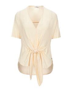 OTTOD'AME Kurzarmblusen OTTOD'AME Bluse Beige