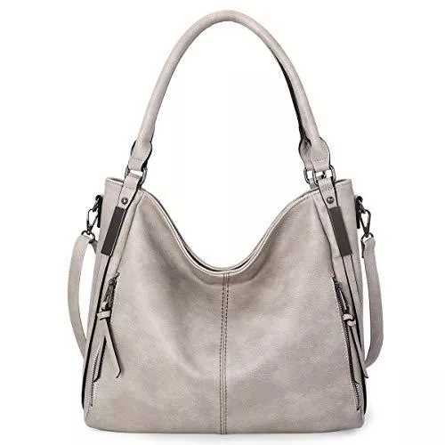 KL928 Taschen & Rucksäcke KL928 tasche damen Handtasche gross Umhängetasche Schultertasche Damenhandtasche PU Leder elegante Tasche damen Henkeltaschen für frauen (hellgrau)