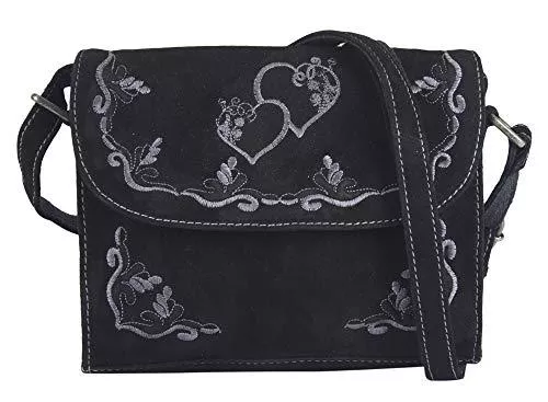 Domelo Taschen & Rucksäcke Domelo klein Trachtentasche Leder Umhängetasche Damen Oktoberfest Tasche Dirndltasche Handtasche Crossbody Bag Schultertasche Ledertasche Wiesn Accessoires Frauen Taschen Geschenke Herz 91304