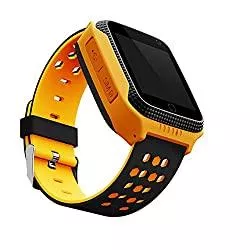 Calmean Uhren CALMEAN GO Smartwatch für Kinder mit GPS- und LBS-Ortung. Eingebaute Taschenlampe und Foto. Fitness-Uhr. (Gelb)