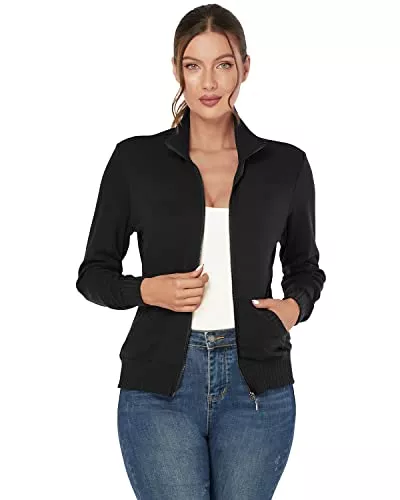 J.Corrine Jacken J.Corrine Damen Sweatjacke mit Stehkragen Reißverschluss Freizeitjacke Langarm Leichte Jacke