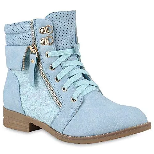 stiefelparadies Stiefel stiefelparadies Damen Stiefeletten Worker Boots Übergrößen Flandell