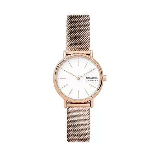 SKAGEN Uhren Skagen Damen-Signatur Lille Zweizeiger, 30 mm Gehäusegröße, Mindestens 50 % recycelte Edelstahluhr