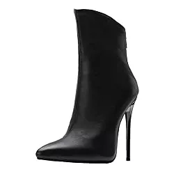 MISSUIT Stiefel MISSUIT Damen Spitze High Heels Stiefeletten Stiletto Ankle Boots Reißverschluss Hinten 12cm Absatz