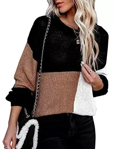 Necooer Pullover & Strickmode Necooer Pullover Damen Langarm Winter Outwear Lässiger Strickpullover Eleganter Pullover mit Liebesdruck für Frauen