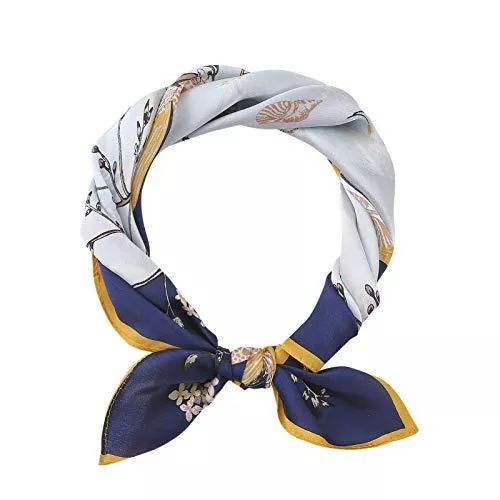 Dried Flower Schals & Tücher Dried Flower Reine Seide Tuch Seidentuch - Damen Kleiner Quadratischer Seidenschal Blumendruck Satin Kleidung Accessoire 53 * 53 cm