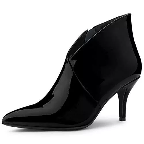 Allegra K Stiefel Allegra K Damen V Form Spitze Zehen Stiletto Absatz Stiefeletten
