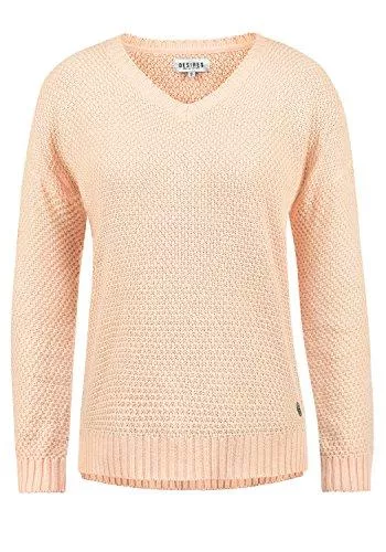 DESIRES Pullover & Strickmode DESIRES Ina Damen Strickpullover Feinstrick Pullover mit V-Ausschnitt