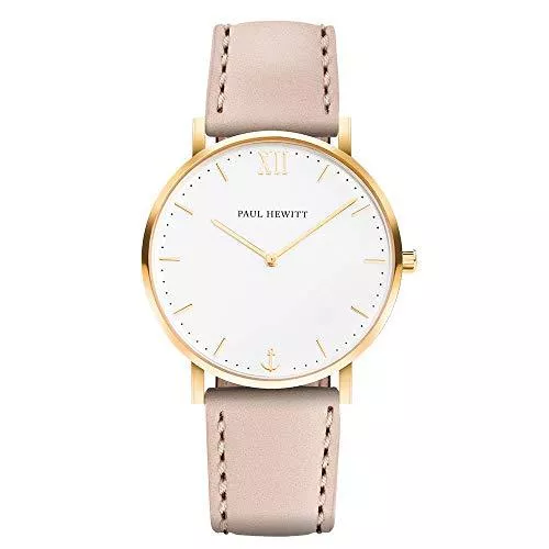 PAUL HEWITT Uhren PAUL HEWITT Armbanduhr Sailor Line 39mm - Frauen und Herren Uhr (Rosegold, Silber, Schwarz) Edelstahlarmband 3 Zeiger Meshband Lederarmband