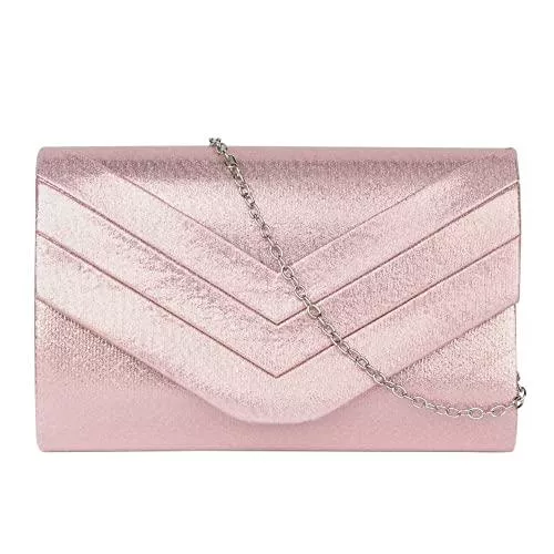 MEGAUK Taschen & Rucksäcke MEGAUK Damen Clutch Elegante Abendtasche Wildleder Handtasche Envelope Tasche Unterarmtasche mit Kette für Hochzeit Wedding Prom Party
