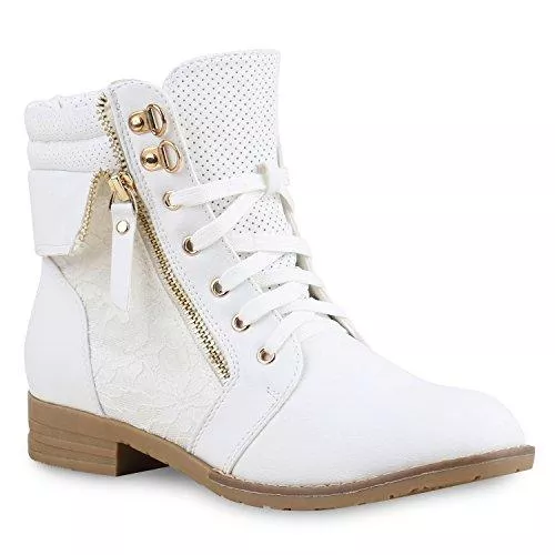 stiefelparadies Stiefel stiefelparadies Damen Stiefeletten Worker Boots Übergrößen Flandell