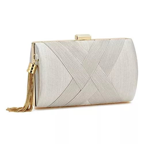 ZOUIQSS Taschen & Rucksäcke ZOUIQSS Damen Clutch Abendtasche Fransen Elegante Kettentasche Tasche Clutch Bag,Hochzeit Wedding Prom Party Handtasche Crossbody Schultertasche klein Umhängetasche