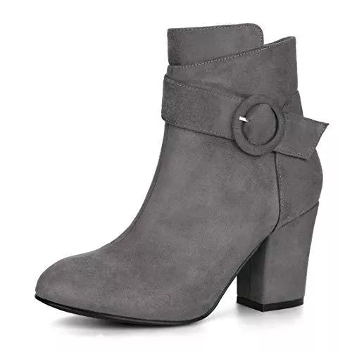 Allegra K Stiefel Allegra K Stiefeletten mit runder Zehenpartie und Blockabsatz für Damen