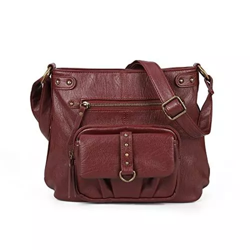 Gladdon Taschen & Rucksäcke Gladdon Rucksack Damen,Nylon-Umhängetasche,Multipocket Casual Daypacks mit verstellbarem Riemen,Wasserdichte Anti-Diebstahl-Schulranzen (Red)