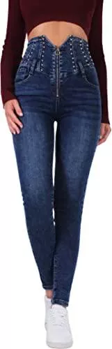 YoungCaSh Jeans YoungCaSh Push UP Damen Jeans Hose 34-42 High Waist hoher Bund Stretch Röhrenjeans