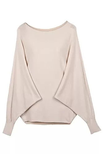 Cara Mia Pullover & Strickmode Cara Mia Pullover für Damen mit Fledermaus-Ärmeln Viskose Viele Farben One Size 38-42