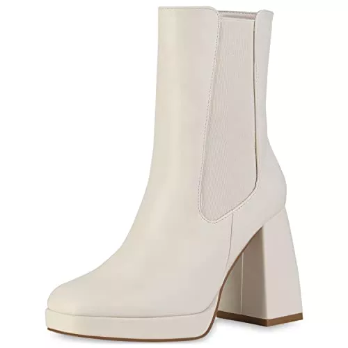 VAN HILL Stiefel VAN HILL Damen Klassische Stiefeletten mit Blockabsatz