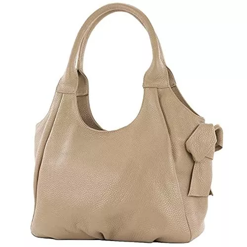 modamoda de Taschen & Rucksäcke modamoda de - IT28 - ital Damen Schultertasche aus Leder