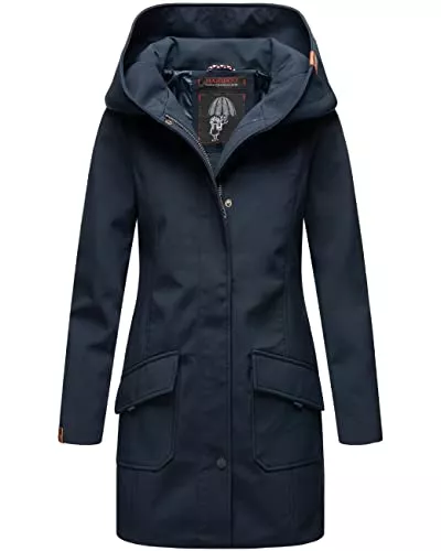 MARIKOO Mäntel MARIKOO Damen Softshell Jacke lang Outdoor Mantel Parka wasserdicht mit Kapuze Mayleen XS-3XL
