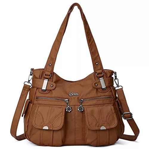 KL928 Taschen & Rucksäcke KL928 Tasche Damen Handtasche Umhängetaschen Damenhandtasche Schultertasche Lederhandtasche elegante Taschen hand taschen Henkeltaschen für frauen mit vielen fächern (Braun)