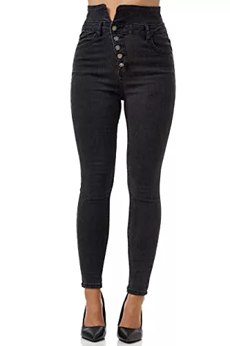 Elara Jeans Elara Damen Jeans Stretch Chunkyrayan