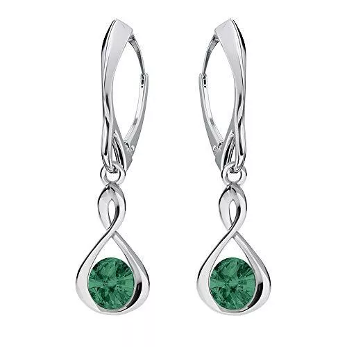 Panda-Jewellery Uhren Ohrringe Silber 925 Hängend - mit Anhänger und Kristallen - Wählen Sie Ohrringe Hängend - elegante und moderne Schmuck für Sie - Wetten Sie Auf Infinity Silber Ohrringe Damen