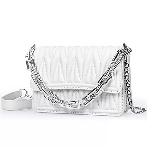 SUKRY Taschen & Rucksäcke Damen Crossbody Tasche Gesteppte Schulter Geldbörse PU Leder Handtasche mit Kette Riemen