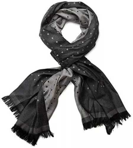 styleBREAKER Schals & Tücher styleBREAKER edler weicher Schal mit Fransen und dezentem Quadrate Muster 01018051