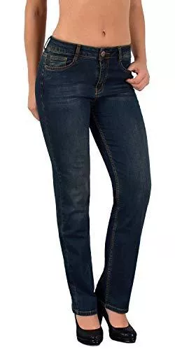 ESRA Jeans ESRA Damen Jeans Hose Damen Jeanshose gerader Schnitt Straight-Fit bis Übergröße Große Größen G600