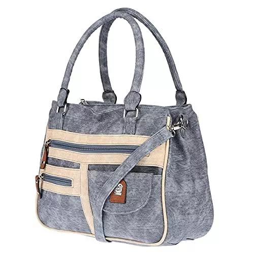 Christian Wippermann Taschen & Rucksäcke Christian Wippermann große Damen Umhängetasche Tasche Schultertasche in Leder Optik Hellblau