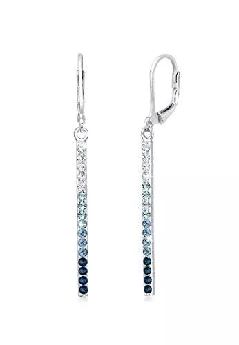 Elli Schmuck Elli Ohrringe Damen Ohrhänger Geo Stab mit Kristallen in 925 Sterling Silber