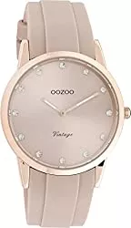 Oozoo Uhren Oozoo Vintage Damen Armbanduhr mit Silikonarmband und zwölf Cubic Zirkonia 38 MM Durchmesser in verschiedenen Variationen