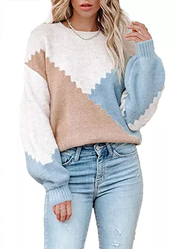 Necooer Pullover & Strickmode Necooer Pullover Damen Langarm Winter Outwear Lässiger Strickpullover Eleganter Pullover mit Liebesdruck für Frauen