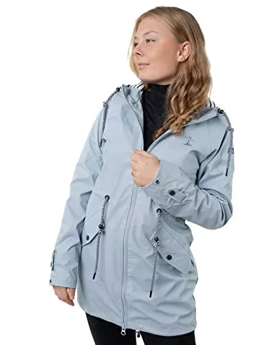 Concpt Jacken Concpt Lucky Regenjacke |Hochwertige Damen Regenjacke mit Kapuze wasserdicht winddicht maritim trendige Outdoor Jacke