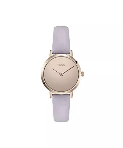 HUGO Uhren HUGO Damen Analog Quarz Uhr mit Kalbsleder aus Leder Armband 1540083