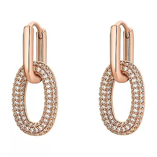 heideman ars gratia artis Schmuck Heideman Ohrringe Damen aus Edelstahl gold rosegold farbend poliert Ohrstecker Ada hängend für Frauen mit Stein Zirkonia weiss