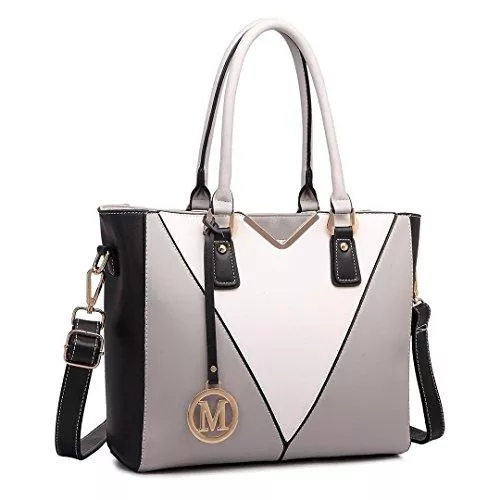 Miss Lulu Taschen & Rucksäcke Miss Lulu Schultertaschen für Damen Shopper Damen Handtaschen Damen V-förmiges Design Tasche Damen Shopper Umhängetasche Damen Synthetic Ledertasche Mit abnehmbarem Schultergurt
