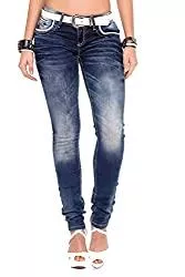 Cipo &amp; Baxx Jeans Cipo &amp; Baxx Damen Jeans Hose Slim Fit Ziernähten Casual Denim Stonewashed Pants WD256 5