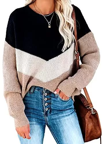 Necooer Pullover & Strickmode Necooer Pullover Damen Langarm Winter Outwear Lässiger Strickpullover Eleganter Pullover mit Liebesdruck für Frauen
