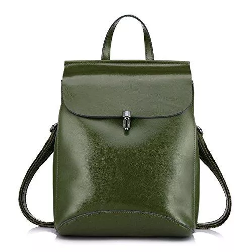 Realer Taschen & Rucksäcke Realer Echtes Leder Rucksäcke Geldbörsen für Frauen Schultertasche Grün